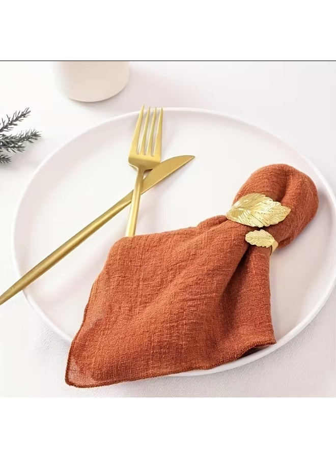 Cloth Napkins 6Pcs 42cm*42cm Solid Color Bohemian Style Napkins, Simple and Rustic Square Cloth Napkins, Suitable for Wedding, Dinner, Buffet, Birthday Party and Festival Table Decoration - Image 3